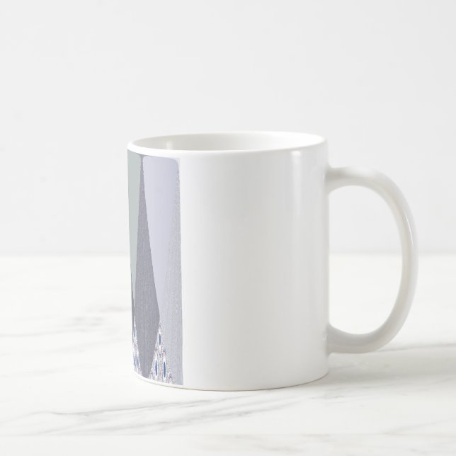 Ash Grey Chevron Dots Art Print Coffee Mug (Right)