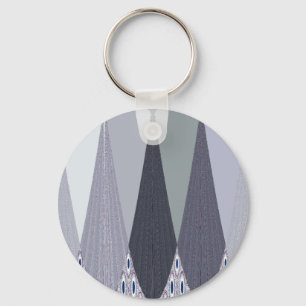 Ash Grey Chevron Dots Art Print Keychain
