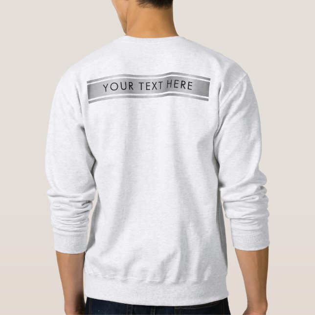 Ash Grey Double Sided Template Add Text Men's Sweatshirt (Back)