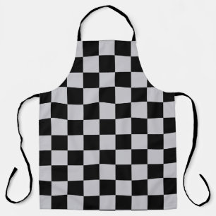 Ash Grey Gray Checker Pattern Design Apron