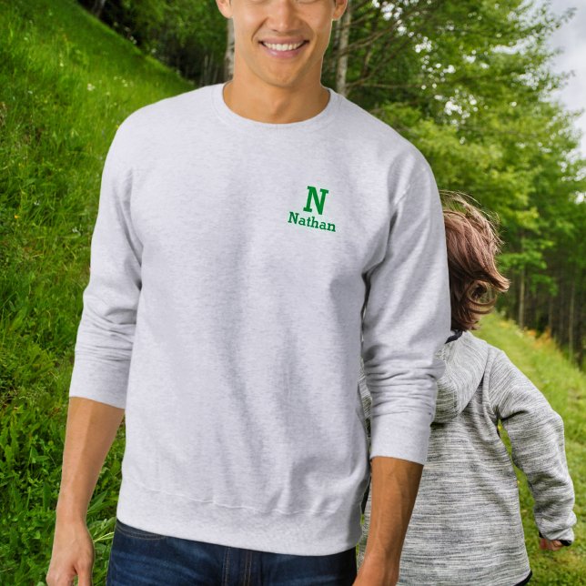  Ash  grey & green  personalized sweatshirt (Creator Uploaded)