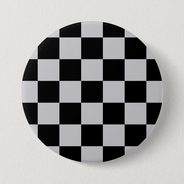 Ash Grey Grey Chequered Pattern Design 3 Inch Round Button (Front)