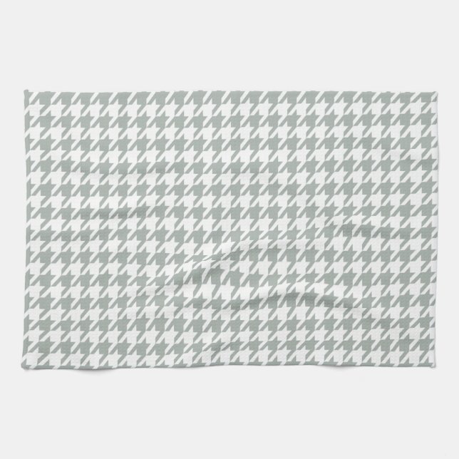 Ash Grey; Grey Houndstooth Kitchen Towel (Horizontal)