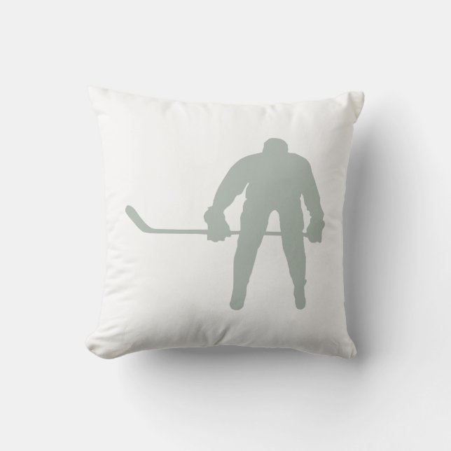 Ash Grey Hockey Throw Pillow (Front)