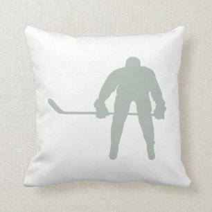 Ash Grey Hockey Throw Pillow