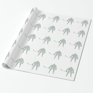 Ash Grey Hockey Wrapping Paper