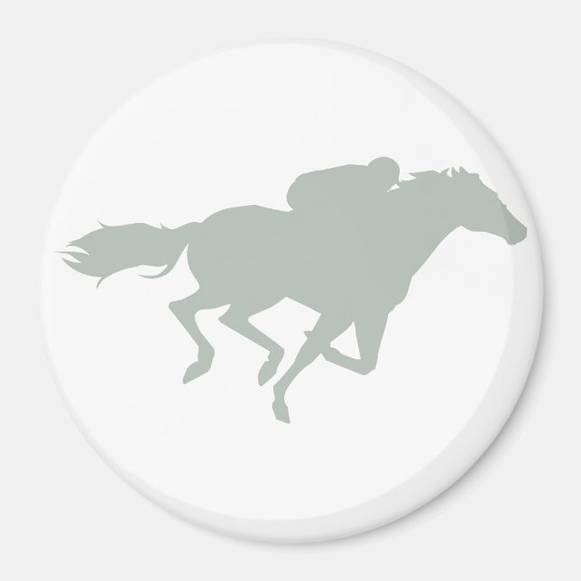 Ash Grey Horse Racing Magnet (Front)