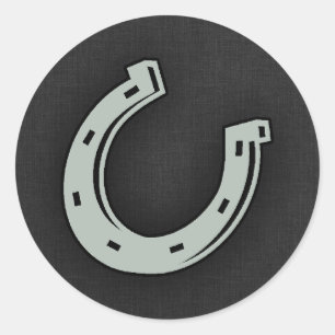Ash Grey Horseshoe Classic Round Sticker