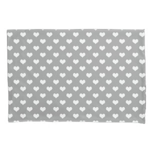 Ash Grey Love Heart Pattern Design  Pillowcase
