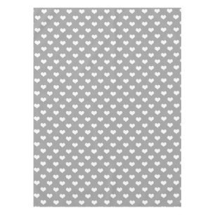 Ash Grey Love Heart Pattern Design Tablecloth