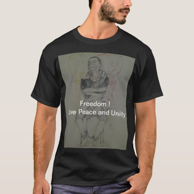 Ash Grey: Lovely Freedom Peace and Unity T-Shirt (Front)