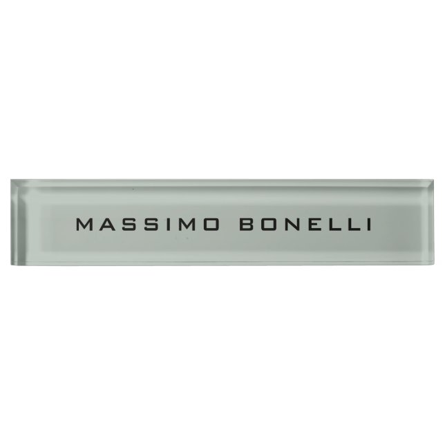 Ash Grey Minimalist Plain Legible Modern Nameplate (Front)