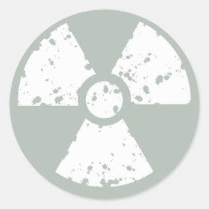 Ash Grey Radioactive Classic Round Sticker