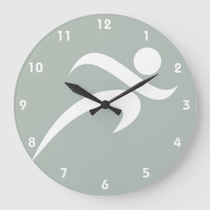 Ash Grey Running Large Clock