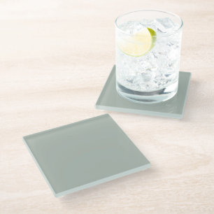 Ash grey (solid colour) glass coaster