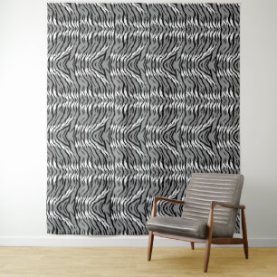 Ash Grey Tiger Skin Pattern Design  Tapestry