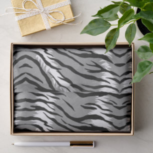 Ash Grey Tiger Skin Pattern Design Tissue Paper