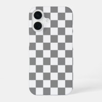 Ash Grey White Chequered Check Pattern
