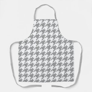 Ash Grey white Houndstooth Check Apron