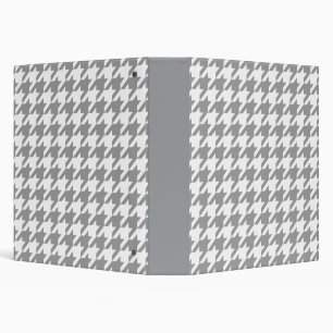 Ash Grey white Houndstooth Check Binder