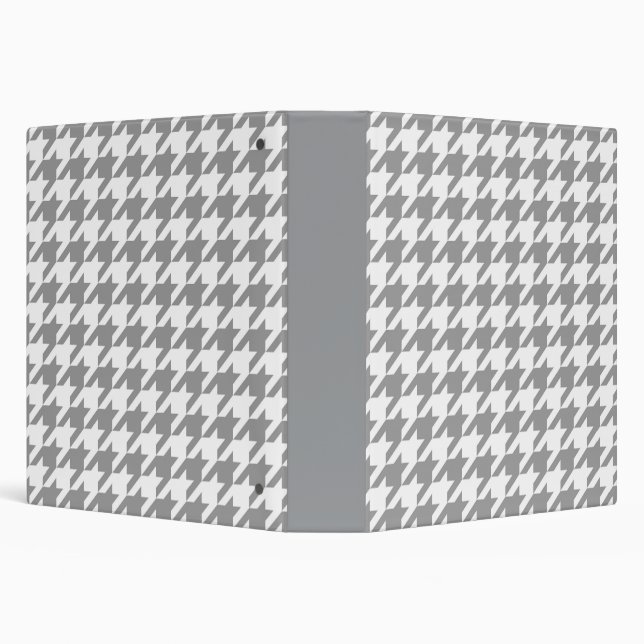 Ash Grey white Houndstooth Check Binder (Background)