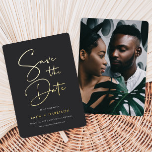 Ash   Modern Minimal Script Photo Save the Date