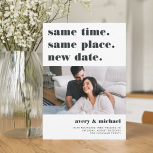 Ash   Modern Wedding Postponement Photo Save The Date