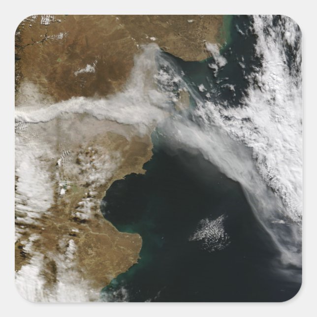 Ash plume from eruption of Chaiten volcano, Chi Square Sticker (Front)