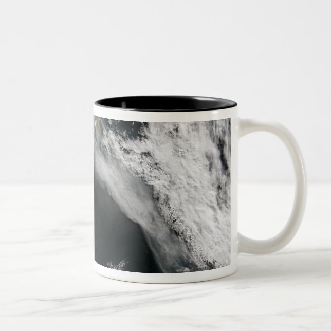 Ash plume from eruption of Chaiten volcano, Chi Two-Tone Coffee Mug (Right)