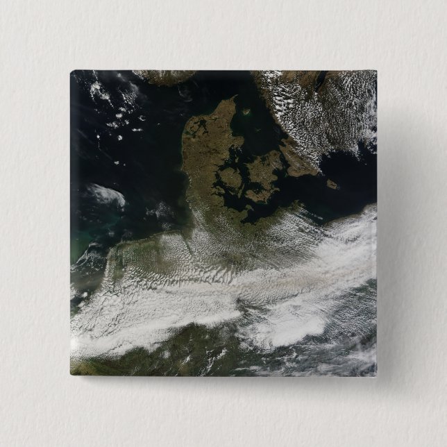 Ash plume from Eyjafjallajokull Volcano 2 2 Inch Square Button (Front)