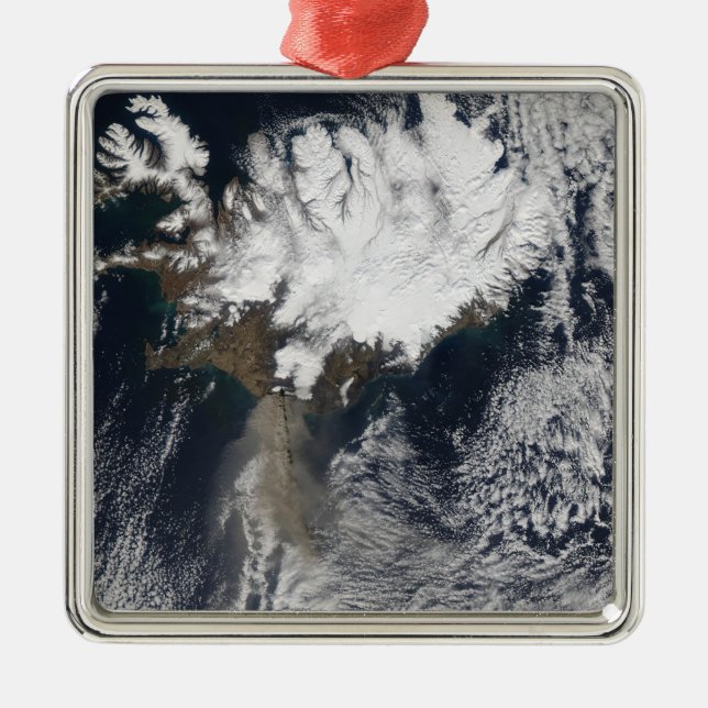 Ash plume from Eyjafjallajokull Volcano, Icelan Metal Ornament (Front)