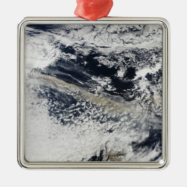 Ash plume from Eyjafjallajokull Volcano Metal Ornament (Front)