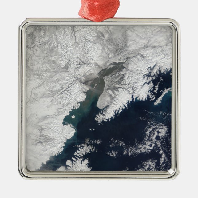 Ash plume from Mount Redoubt, Alaska Metal Ornament (Front)