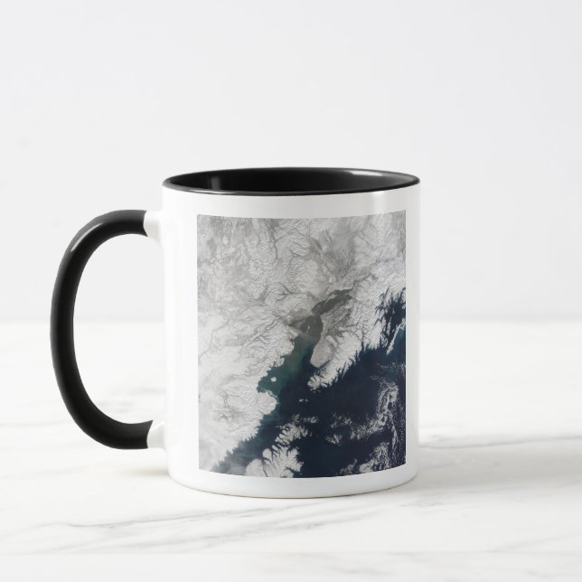 Ash plume from Mount Redoubt, Alaska Mug (Left)