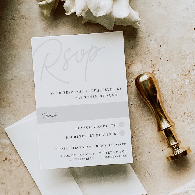 Ash | Script Watermark Meal Choice RSVP Card (Creator Uploaded)