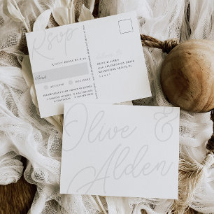 Ash Script Watermark Meal Choice RSVP Postcard