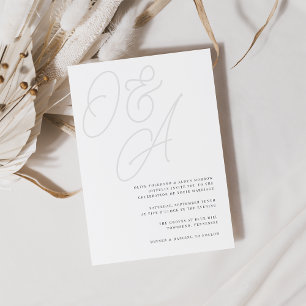 Ash   Script Watermark Monogram Wedding Invitation