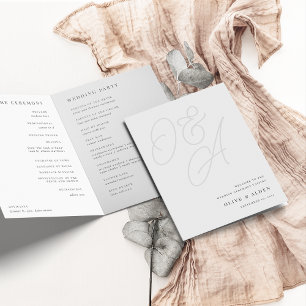 Ash   Script Watermark Monogram Wedding Program