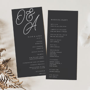 Ash   Script Watermark Monogram Wedding Program