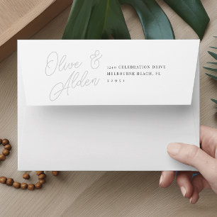 Ash Script Watermark Wedding 5x7 Envelope