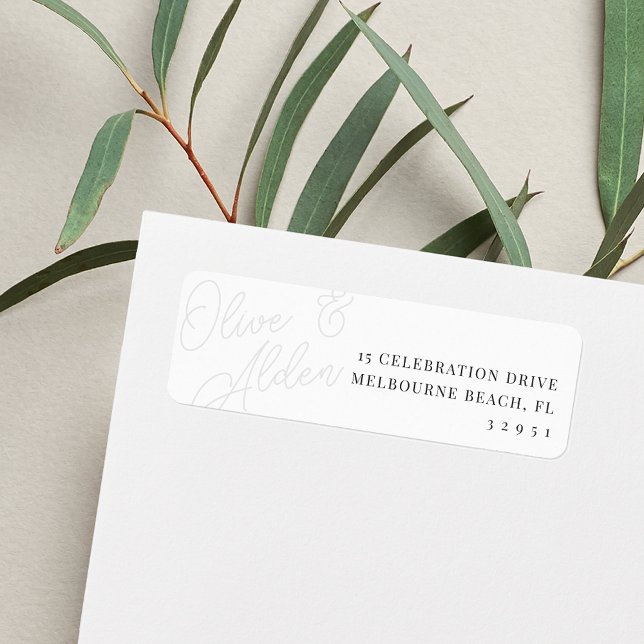 Ash | Script Watermark Wedding Return Address (Creator Uploaded)