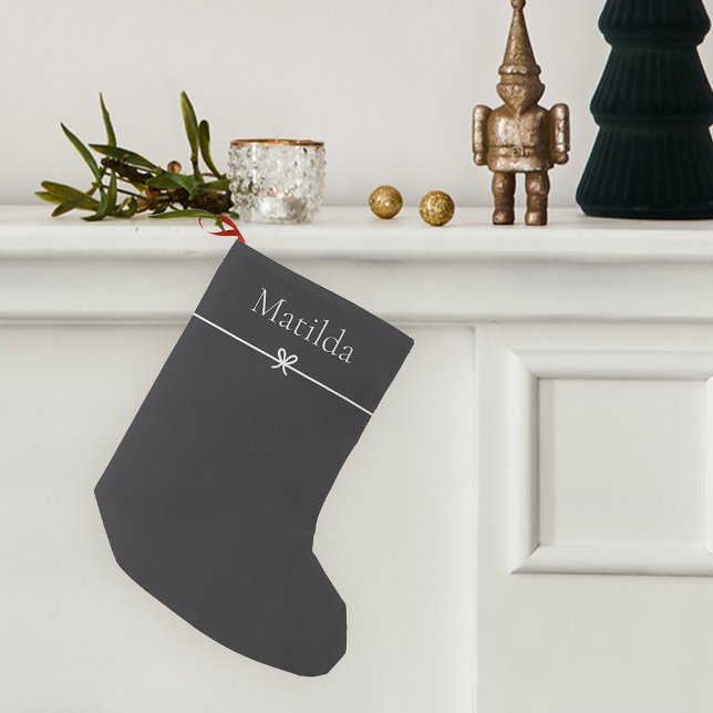 Ash | Simple Minimalist Bow Personalized Small Christmas Stocking (Creator Uploaded)
