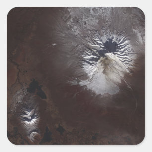 Ash stains on Russia's Shiveluch volcano�s sl Square Sticker