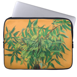 Ash-tree, green yellow summer greenery floral art laptop sleeve