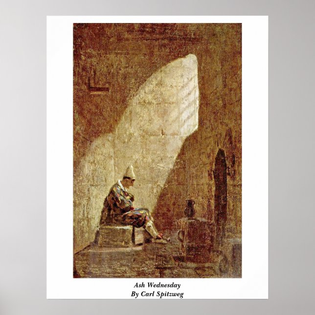 Ash Wednesday By Carl Spitzweg Poster (Front)