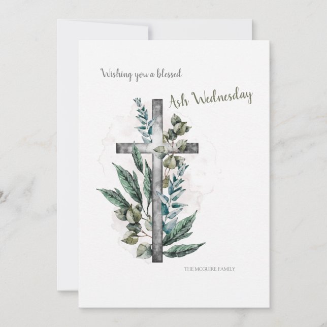 Ash Wednesday Greeting Card (Front)