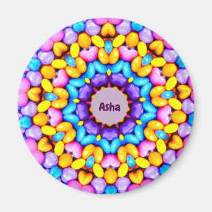 ASHA ~ Personalised Easter Pattern Fractal ~ Magnet