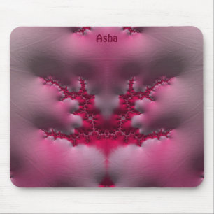 ASHA ~ Pink and White  Mouse Pad