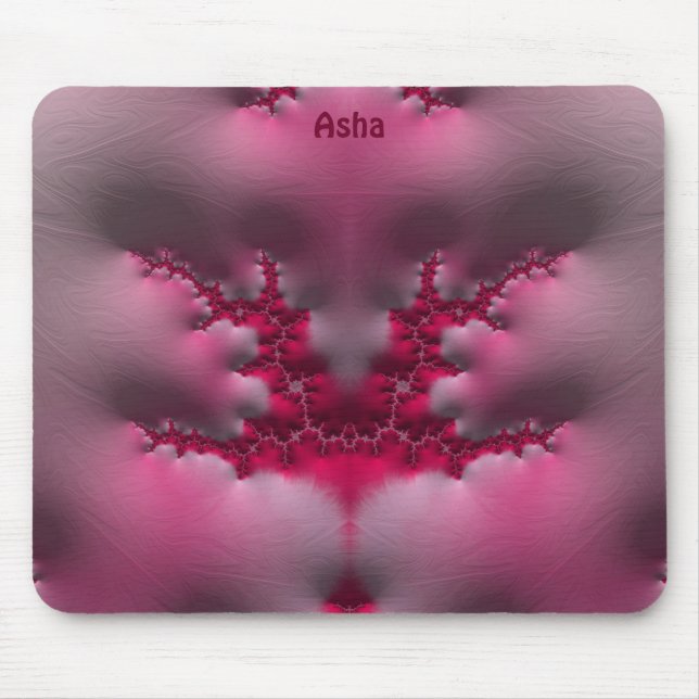 ASHA ~ Pink and White  Mouse Pad (Front)