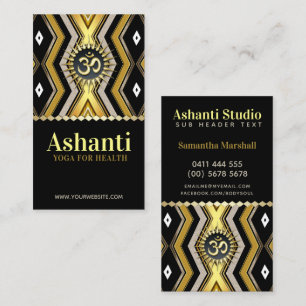 Ashanti Yoga Stylish Black Gold Carte de visite
